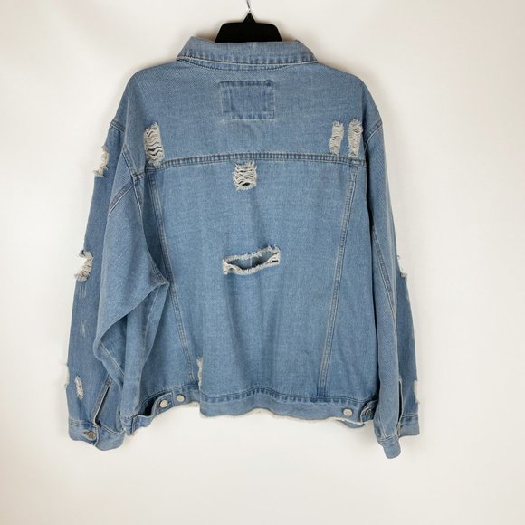Ashley Vintage Charm Denim Jacket Distressed 3X - Picture 2 of 7